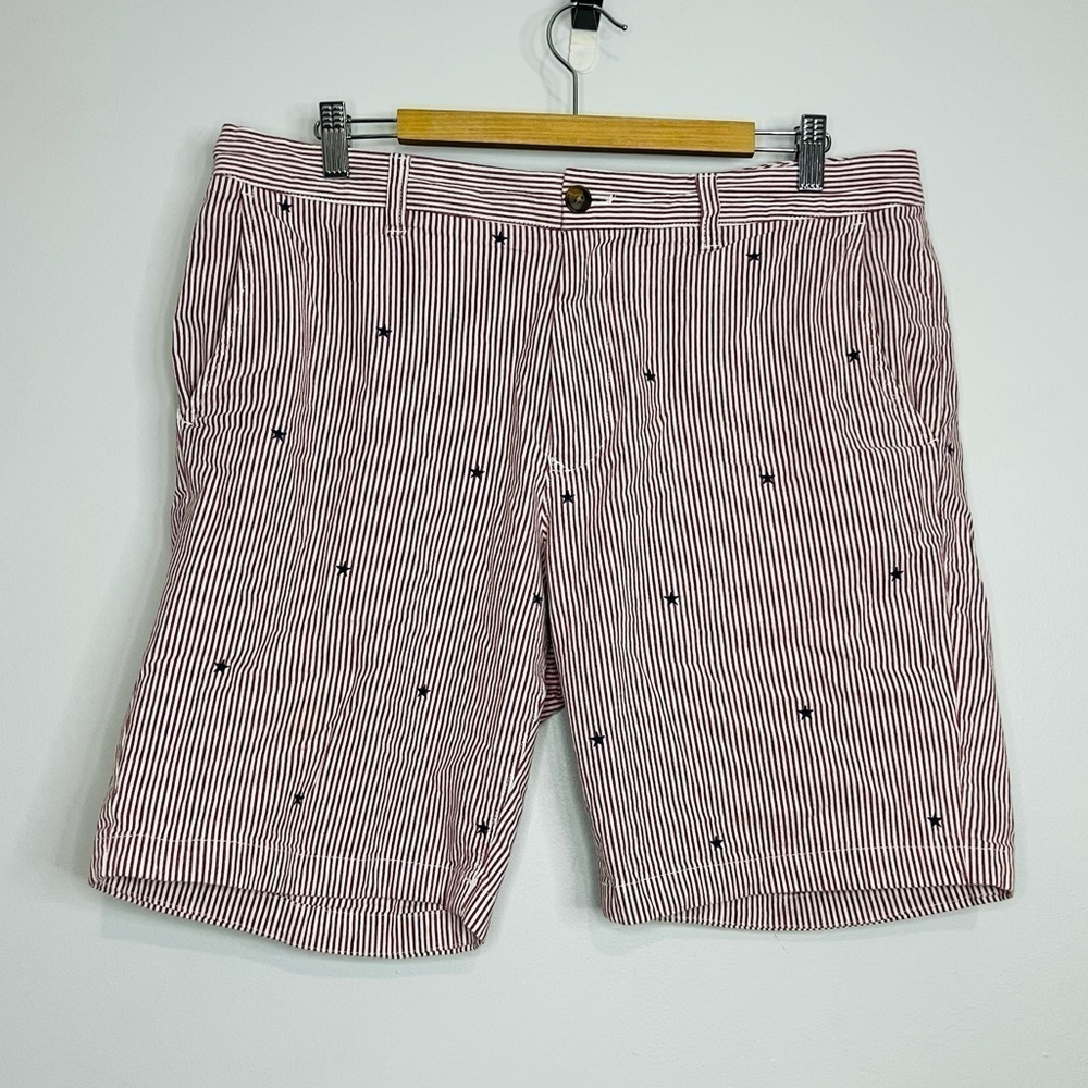 Bonobos Red White & Blue Stripes and Stars Chino Shorts 35